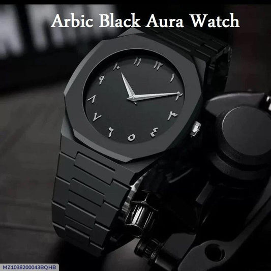 Arabic Black Aura Luxury Watch